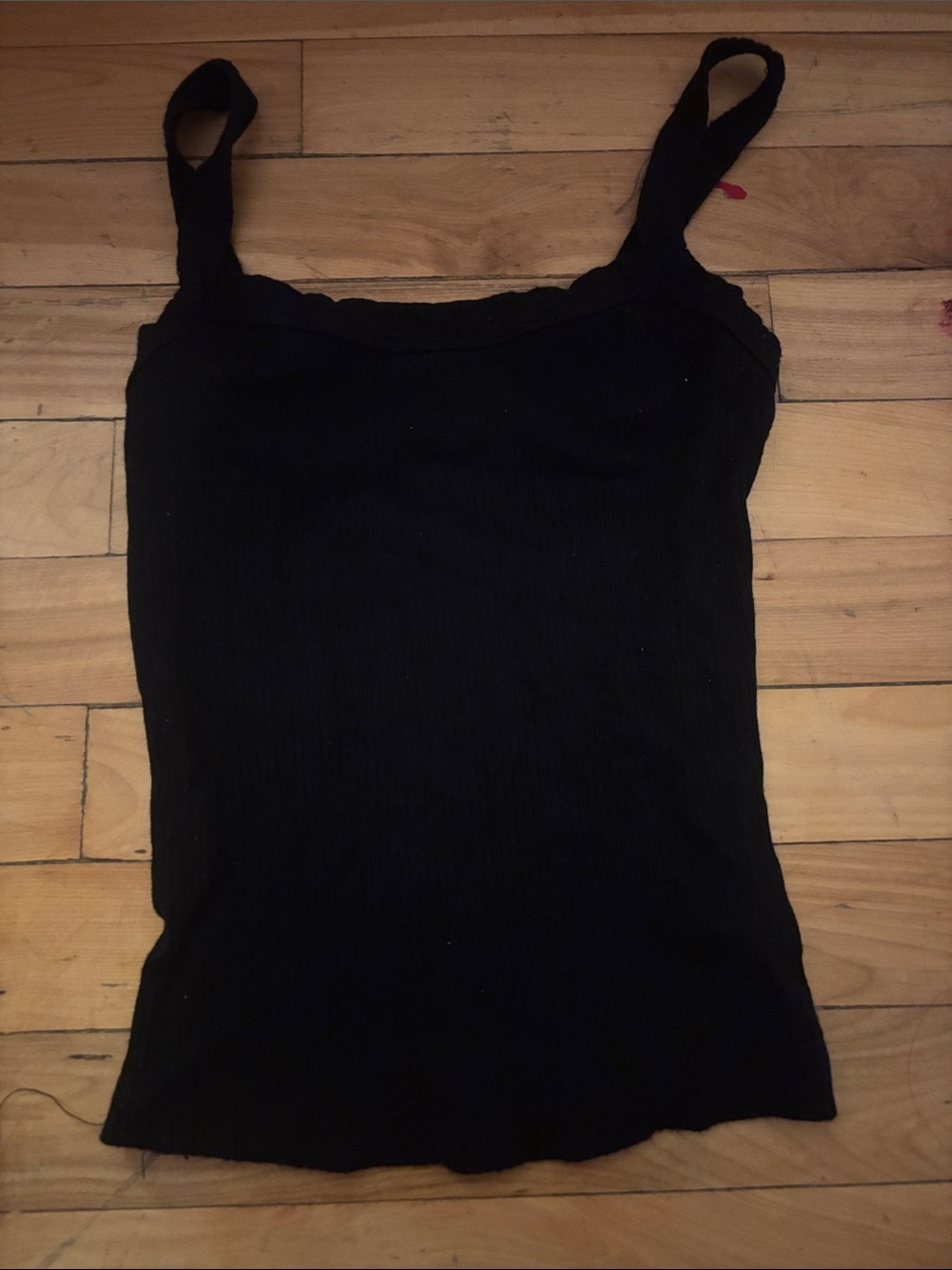 Garage Black Ribbed Tank - Women's Slim Fit